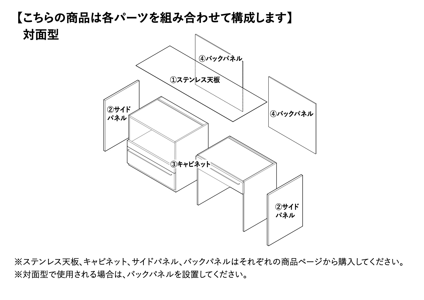 木製キッチンカウンター バックパネル バーチ