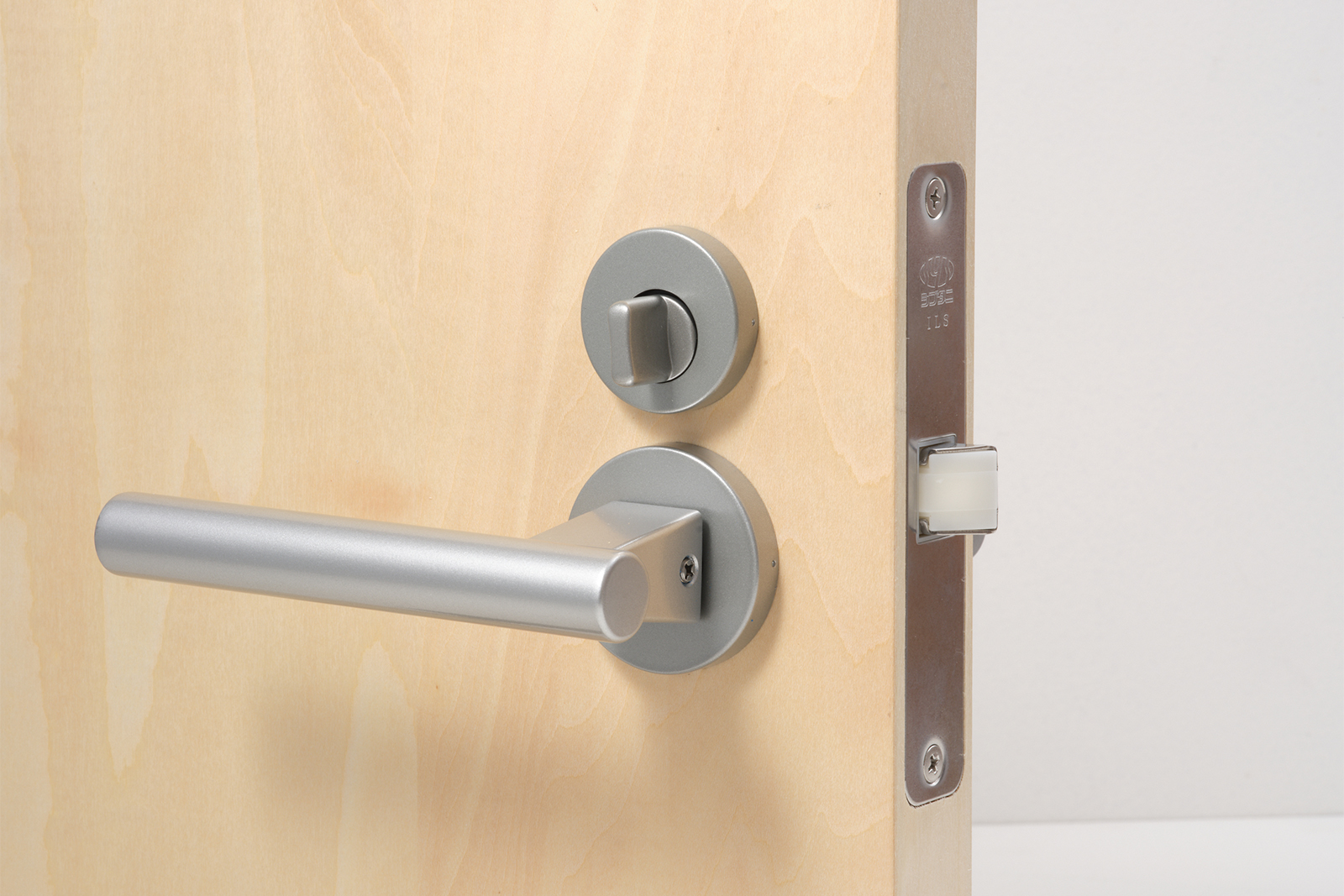 木製ユニットドア 開き戸 シナ DW-DR012-04-G191 オプションの表示錠のつまみ（解錠時）