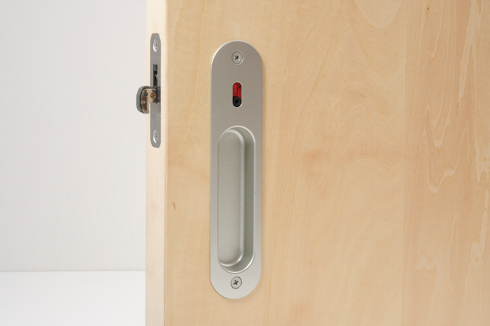 木製ユニットドア 片引き戸 シナ DW-DR012-06-G191 オプションの表示錠（施錠時）