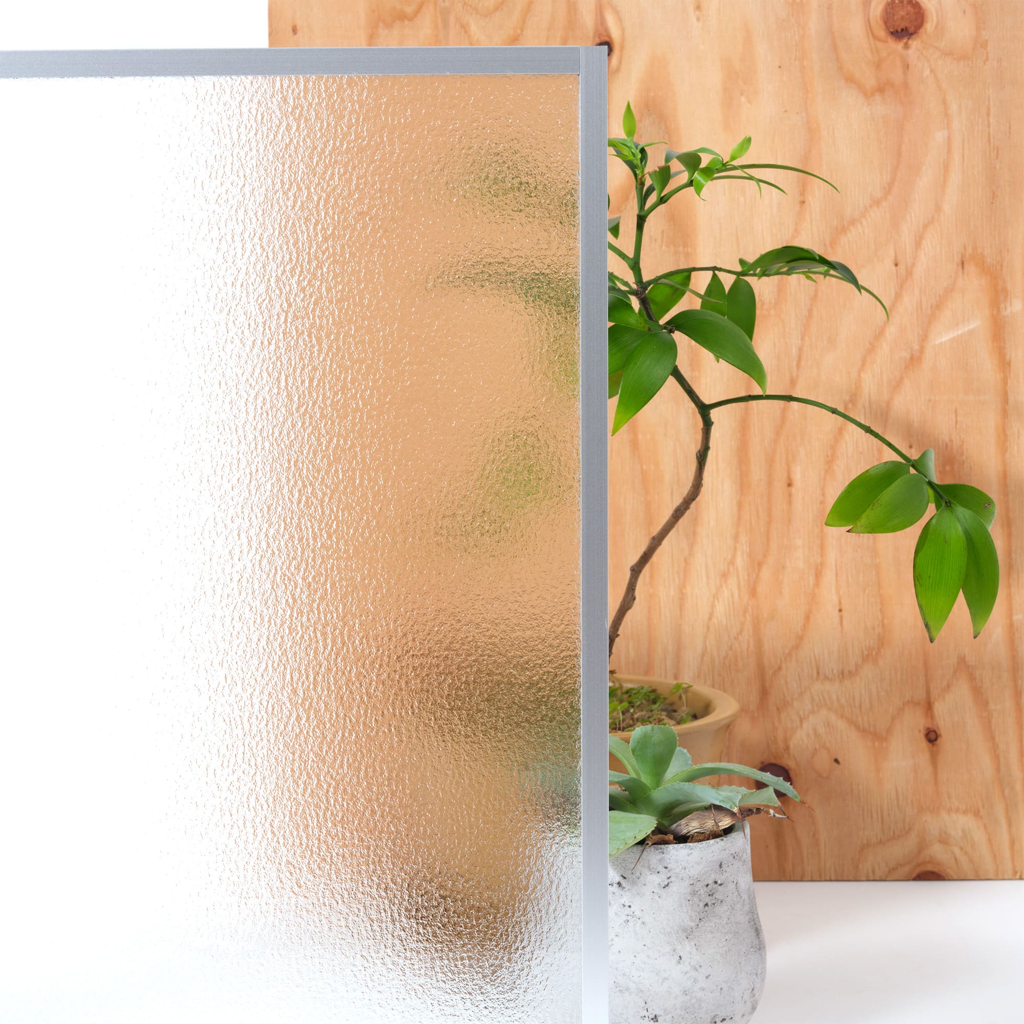 室内アルミサッシ FIX窓＋回転窓 シルバー ガラス DW-DR013-15-G201 型板ガラス